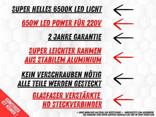 Mini Hexagon LED Deckenleuchte inkl. Aluminium Montagerahmen